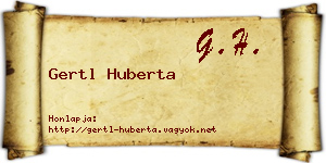 Gertl Huberta névjegykártya